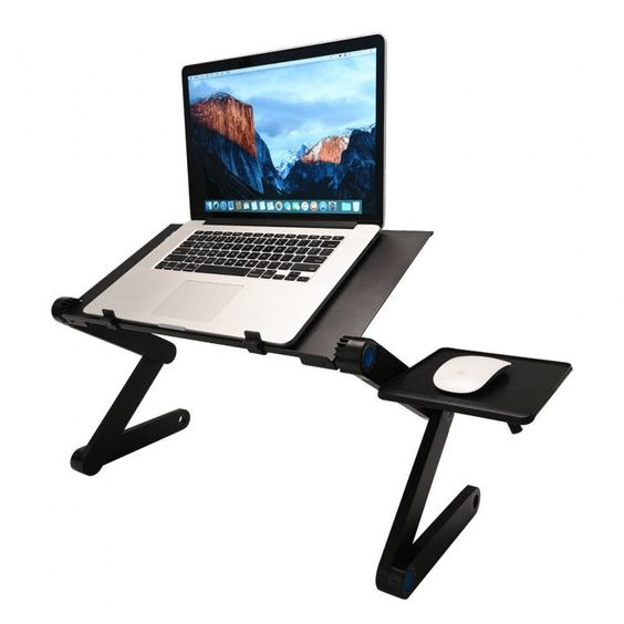 Adjustable Folding Laptop Ultrabook Notebook Tablet Table Stand With Mouse Pad for Bed Sofa