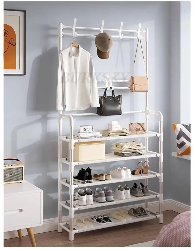 Multi-Layer Shoe Rack Coat Rack Storage & DIY Clothes Hanger