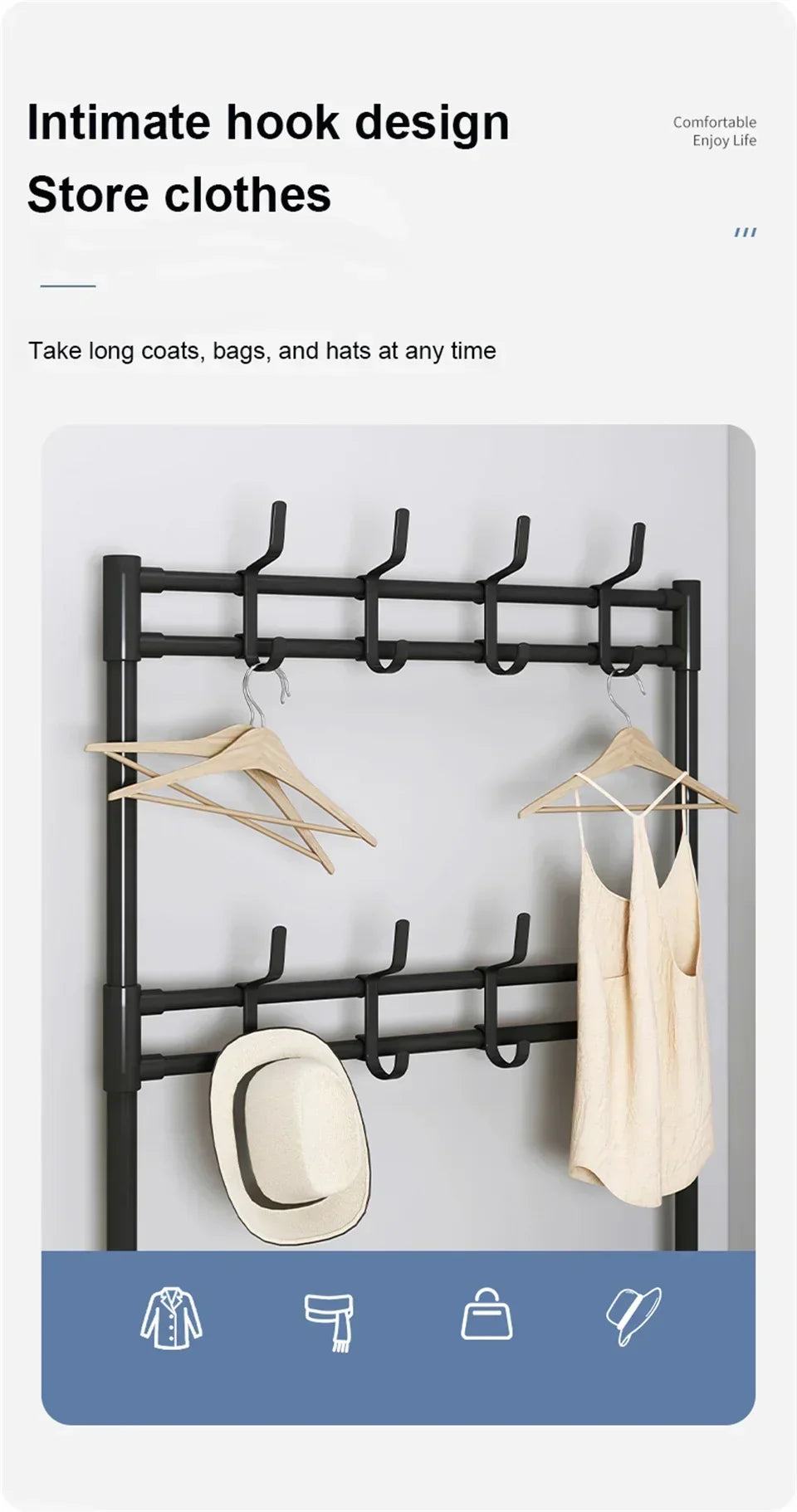 Multi-Layer Shoe Rack Coat Rack Storage & DIY Clothes Hanger